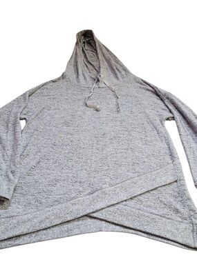 Gilligan & O'Malley Heather Gray Zip-Up Hooded Sweater